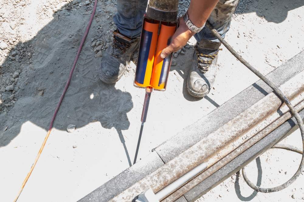 Heavy work for a construction worker on the site
