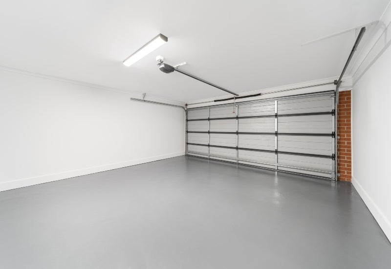 Garage floor leveling in a clean residential garage in Loganville & Gainesville, GA
