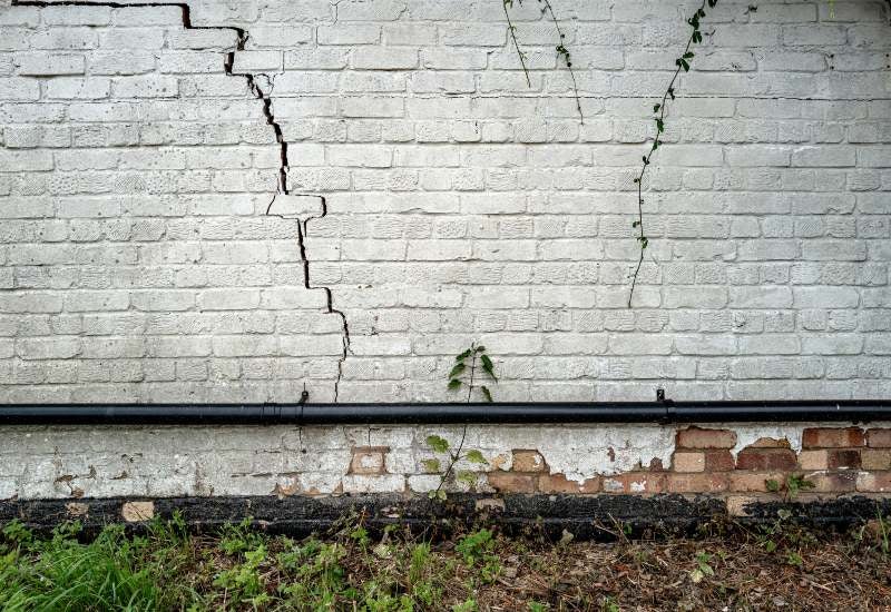 Home foundation repair for cracked brick wall in Loganville & Gainesville, GA