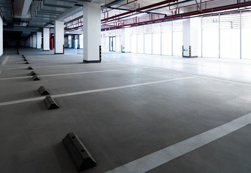 Parking lot concrete leveling in an indoor parking garage in Loganville & Gainesville, GA